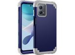 Custodia Per Motorola Moto G 5G 2023 Custodia Ibrida 3In1 In Pc E Tpu Antiurto, Resistente Blu