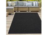Robusto Tappeto Per Interni Ed Esterni Effetto 3D A Tinta Unita Monocolore Antracite Dimensioni - 160 X 220 Cm