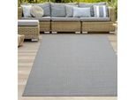 Robusto Tappeto Per Interni Ed Esterni Effetto 3D A Tinta Unita Monocromatico Grigio Dimensioni - 160 X 220 Cm