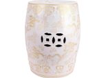 Asianliving Sgabello Da Giardino In Ceramica Porcellana Smaltata Sgabello Cinese Sgabello A Tamburo Sgabello Da Giardino Per Interni/Esterni 246-801Bianco