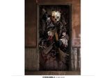 Poster Per Porta Zombie Halloween Decorazione Inquietante Effetto Horror Spavento Atmosfera Inquietante Copriporta Design Realistico Dettagli Spaventosi, Colore: Grigio