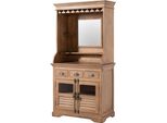 MASSIVMOEBEL24 | Mobile Bar Toulouse #05 In Legno Di Mango Oliato Beige - 98X51X190