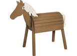 Cavallo Da Giardino Roba - Legno Massiccio Teak - Cavallo A Volta Molto Stabile - Cavallo Da Giardino Con Criniera E Coda