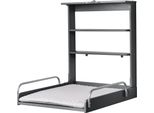 Portafasciatoio Da Parete + Fasciatoio Roba Style Grigio - Portafasciatoio Pieghevole E Salvaspazio Da Montare A Parete - Fasciatoio Con 2 Scomparti - Legno Antracite