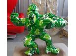Casa Padrino Scultura Decorativa Gorilla Scimmia Verde / Bianco 80 X 40 X H. 70 Cm - Figura Decorativa Resistente Alle Intemperie - Figura Decorativa Da Salotto - Figura Decorativa Da Giardino - Figura Decorativa Di Animale
