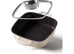 Stoneline® Teglia Quadrata 20 Cm Crema Con Coperchio