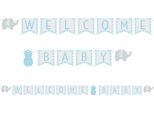 Creative Party - Peanut - Bandiera "Welcome Baby"", Baby Shower - Carta SG26135 (Taglia Unica) (Blu/Grigio/Bianco)"