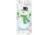 Unique Party - Pupazzo Di Neve In Cellophane Per Feste Confezione Da 20 SG24265 (Taglia Unica) (Verde/Bianco/Rosso)