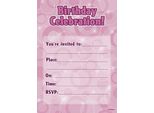 Unique Party - Glitter - Inviti, Compleanno 8-Pack - Cartoncino SG24661 (Taglia Unica) (Rosa)