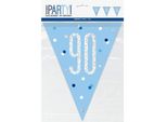 Unique Party - Glitter - Bandiere, 90° - Foil SG24275 (Taglia Unica) (Blu/Argento)