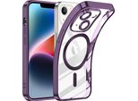 Custodia Per Iphone 15 Magnetic Ultra Thin Transparent Case Con Magsafe E Camera Cover Viola