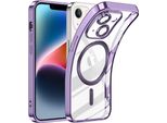 Custodia Per Iphone 13 Magnetic Ultra Thin Transparent Case Con Magsafe E Camera Cover Viola