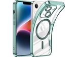 Custodia Per Iphone 14 Plus Magnetic Ultra Thin Transparent Case Con Magsafe E Camera Cover Verde Chiaro