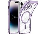 Custodia Per Iphone 15 Pro Max Magnetic Ultra Thin Transparent Case Con Magsafe E Camera Cover Viola