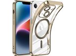Custodia Per Iphone 13 Magnetic Ultra Thin Transparent Case Con Magsafe E Camera Cover Gold