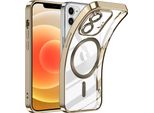 Custodia Per Iphone 12 Magnetic Ultra Thin Transparent Case Con Magsafe E Camera Cover Oro