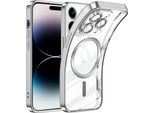 Custodia Per Iphone 15 Pro Max Magnetic Ultra Thin Transparent Case Con Magsafe E Camera Cover Argento