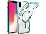 Custodia Per Iphone Xs Max Magnetic Ultra Thin Transparent Case Con Magsafe E Camera Cover Verde Chiaro