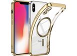 Custodia Per Iphone Xs Max Magnetic Ultra Thin Transparent Case Con Magsafe E Camera Cover Oro