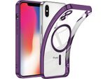 Custodia Per Iphone X / Iphone Xs Magnetic Ultra Thin Transparent Case Con Magsafe E Camera Cover Viola