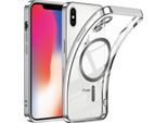 Custodia Per Iphone X / Iphone Xs Magnetic Ultra Thin Transparent Case Con Magsafe E Camera Cover Silver