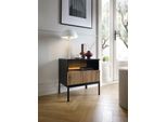 Comodino Sento 54X39X56Cm Nero Rovere Wotan Mdf