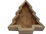 Ciotola Decorativa Di Mango A Forma Di Abete - Circa 24,5 X 21 X 5 Cm - Decorazione Natalizia A Forma Di Abete