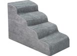 Scaletta Per Animali Domestici Piccolo Cane Su Divano Letto Scaletta Antiscivolo Per Animali Domestici Scaletta In Spugna Rimovibile E Lavabile (Grigio 30D Quattro Gradini)