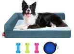 Letto Per Cani Di Piccola Taglia, Letto Ortopedico Per Cani Con Memory Foam, Cestino Lavabile Per Cani, Blu, 76X51X18Cm