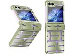 Custodia Per Samsung Galaxy Z Flip 5, Custodia Trasparente Galvanizzata Con Protezione Della Cerniera Verde