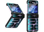 Custodia Per Samsung Galaxy Z Flip 5, Custodia Galvanizzata Trasparente Con Protezione A Cerniera Nera