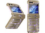Custodia Per Samsung Galaxy Z Flip 5, Custodia Trasparente Galvanizzata Con Protezione Della Cerniera Oro