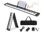 Costway 88 Tastiera Digitale Pieghevole, Pianoforte Elettrico Per Bambini 128 Ritmi / 128 Toni / Bluetooth / Altoparlante