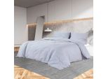The Living Store Set Di Biancheria Da Letto Grigio 240X220 Cm In Cotone