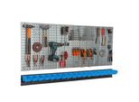 Parete Degli Attrezzi 156X72Cm Sistema Di Stoccaggio In Metallo Con Portautensili Ganci Per Attrezzi 18 Scatole Impilabili Blu Bacheca Officina Garage Bacheca Utensili Elettrici Bacheca