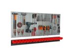 Parete Portautensili 156X72 Cm Sistema Di Stoccaggio In Metallo Con Portautensili Ganci Portautensili E 18 Scatole Impilabili Rosso Garage Pegboard Officina Pegboard Utensili Elettrici Pegboard