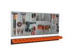 Parete Attrezzi 156X72 Cm Sistema Di Stoccaggio In Metallo Con Portautensili Ganci Per Attrezzi E 15 Scatole Di Impilamento 100 X 150 X 70 Mm Colore: Arancione Cartone Forato Officina Garage Pioliera Utensili Elettrici Parete Forata