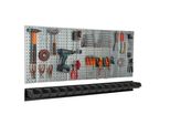 Parete Portautensili 156X72 Cm Sistema Di Stoccaggio In Metallo Con Portautensili Ganci Portautensili E 15 Scatole Di Impilamento 100 X 150 X 70 Mm Colore: Nero Pannello Forato Officina Garage Pioliera Utensili Elettrici Parete Forata