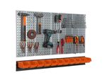 Parete Portautensili 117X72Cm Sistema Di Stoccaggio In Metallo Con Portautensili Ganci Portautensili 11 Scatole Impilabili Arancione Bacheca Officina Garage Bacheca Utensili Elettrici Bacheca