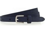 Vanzetti Pelle Cintura Cintura In Vita Slim Velours Belt W85 Navy Blu Scuro