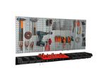 Parete Portautensili 156X72 Cm Sistema Di Stoccaggio In Metallo Con Portautensili Ganci Portautensili E 7 Scatole Di Impilamento 120 X 195 X 90 Mm Colore: Nero Pannello Forato Officina Garage Pioliera Utensili Elettrici Parete Forata