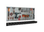 Parete Portautensili 156X72 Cm Sistema Di Stoccaggio In Metallo Con Portautensili Ganci Portautensili E 12 Scatole Di Impilamento 120 X 195 X 90 Mm Colore: Nero Pannello Forato Officina Garage Pioliera Utensili Elettrici Parete Forata