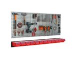 Parete Portautensili 156X72 Cm Sistema Di Stoccaggio In Metallo Con Portautensili Ganci Portautensili E 12 Scatole Di Impilamento 120 X 200 X 90 Mm Colore: Rosso Pannello Forato Officina Garage Pioliera Utensili Elettrici Parete Forata