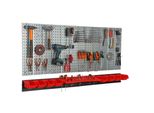 Parete Attrezzi 156X72 Cm Sistema Di Stoccaggio In Metallo Con Portautensili Ganci Per Attrezzi E 8 Scatole Di Impilamento 100 X 150 X 70 Mm Colore: Rosso Pannello Forato Officina Garage Pioliera Utensili Elettrici Parete Forata
