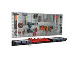 Parete Portautensili 156X72 Cm Sistema Di Stoccaggio In Metallo Con Portautensili Ganci Portautensili E 7 Scatole Di Impilamento 120 X 200 X 90 Mm Colore: Nero Pannello Forato Officina Garage Pioliera Utensili Elettrici Parete Forata
