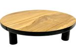 Sgabello Per Fiori In Teak Ø 20 Cm - Sgabello Per Piante In Legno Naturale/Nero (Grande)