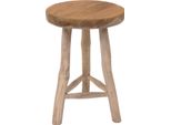 Sgabello In Legno Di Teak Con Tre Gambe - Circa 45 X 30 Cm