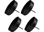 Set Di 4 Candele A Colonna - Nero - Tappo Per Candele Per L'avvento E Per Le Decorazioni Natalizie - Candelabro Per Candele A Sfera