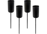 Set Di 4 Candele A Bastoncino - Nero - Tappo Per Candele Per L'avvento E Per Le Decorazioni Natalizie - Candelabro Per Candele Da Tavola
