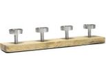 Portacandele Dell'avvento Tom Per 4 Tea Light - Circa 50 X 10 Cm - Legno Di Mango / Alluminio